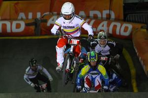 Colombia's Juan Carlos Diaz Serna on his way to victory in the 15-16 years Cruiser final. 
